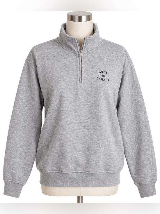 Peace Collective Other - Peace Collective Home Is Canada Grey Quarter Zip Pullover Unisex L